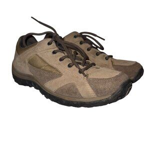 Columbia Trail Trekker Hiking Shoes Womens 7.5 Sneakers Tan Leather Tennis Shoes